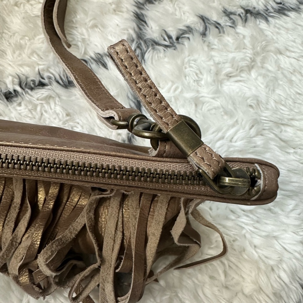 Liebeskind Bronze/ brown Crossbody Bag with Bohemian Fringe - Picture 3 of 4